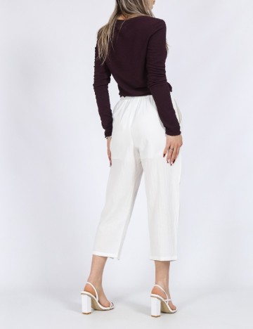 Pantaloni trei sferturi Emery Rose, alb