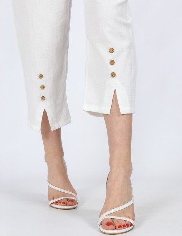 Pantaloni trei sferturi Emery Rose, alb