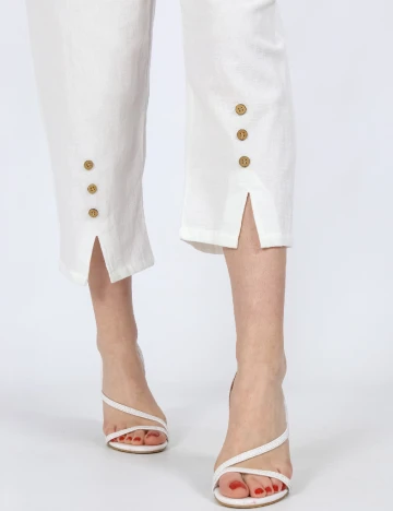Pantaloni trei sferturi Emery Rose, alb Alb