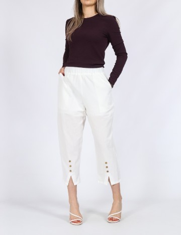 Pantaloni trei sferturi Emery Rose, alb
