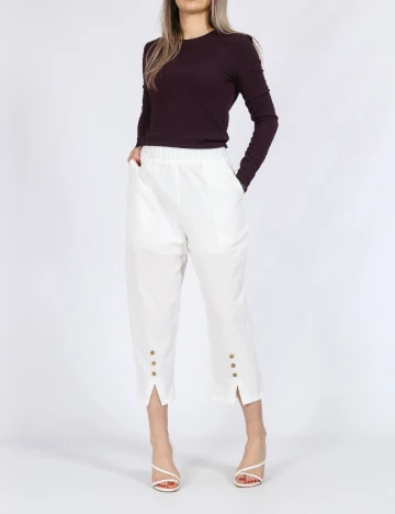 Pantaloni trei sferturi Emery Rose, alb Alb
