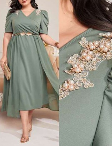 Rochie medie SHEIN CURVE, verde