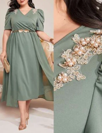 Rochie medie SHEIN CURVE, verde