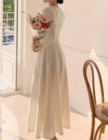 Rochie lunga Dazy, alb