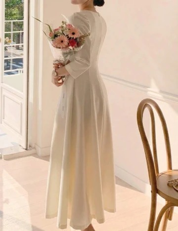 Rochie lunga Dazy, alb