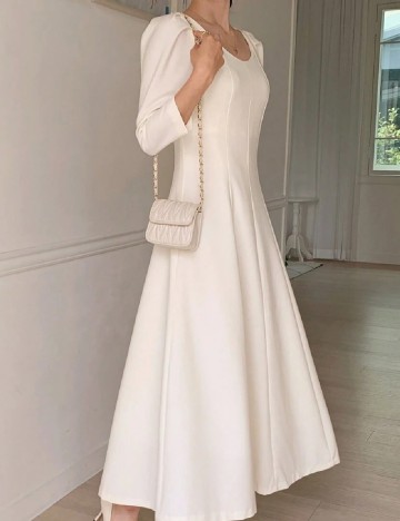 Rochie lunga Dazy, alb