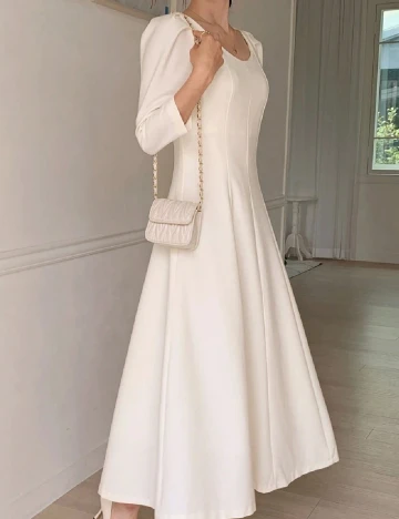 Rochie lunga Dazy, alb