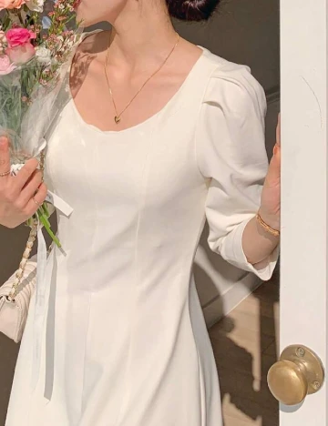 Rochie lunga Dazy, alb