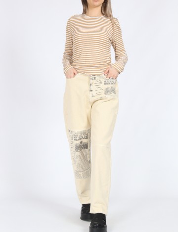 Bluza Vero Moda, maro/alb
