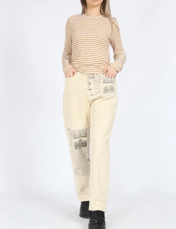 Bluza Vero Moda, maro/alb