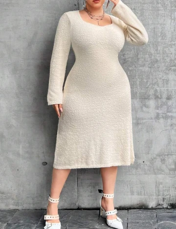 Rochie medie SHEIN CURVE, ecru
