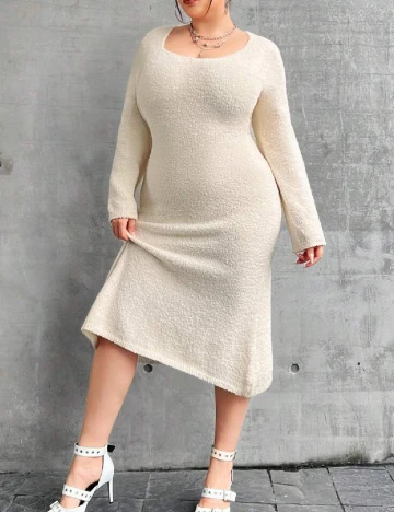 Rochie medie SHEIN CURVE, ecru