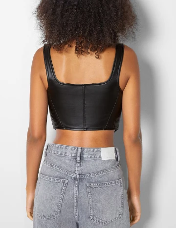 Top Bershka, negru Negru
