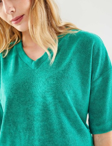 Tricou Oversize Pieces, verde