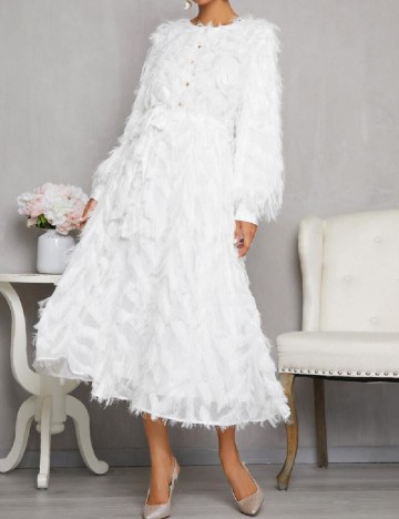 Rochie medie SHEIN, alb