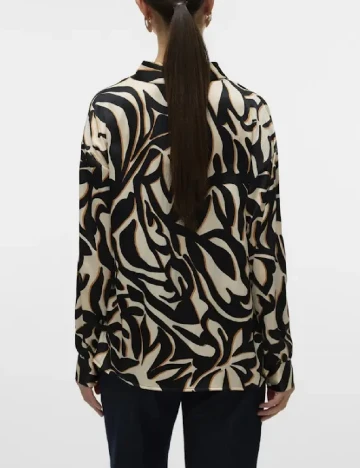 Camasa Vero Moda, negru/crem
