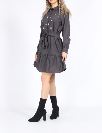 Rochie scurta Vero Moda, gri petrol