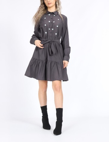 Rochie scurta Vero Moda, gri petrol