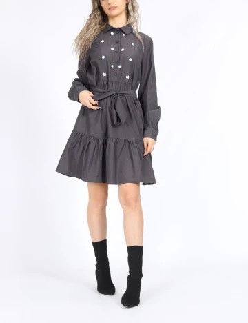 Rochie scurta Vero Moda, gri petrol