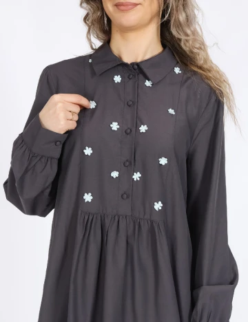 Rochie scurta Vero Moda, gri petrol