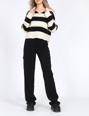 
						Bluza Only, crem/negru