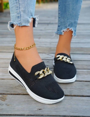 Mocasini SHEIN, negru Negru