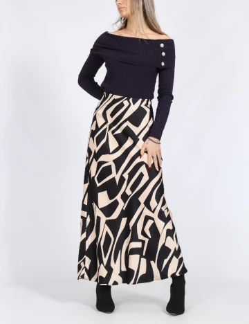 Fusta Only, crem/negru