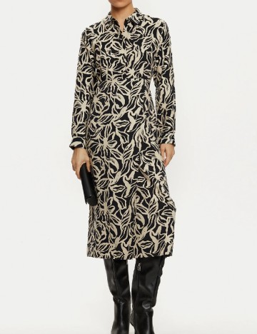 Rochie medie Only, negru/crem