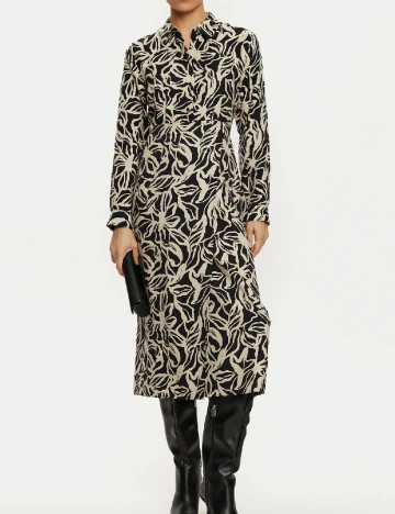 Rochie medie Only, negru/crem