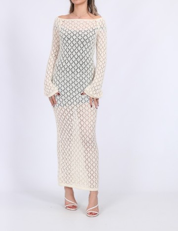 Rochie lunga Noisy May, crem