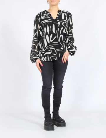 Bluza Only, alb/negru