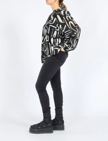 Bluza Only, alb/negru