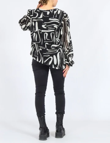 Bluza Only, alb/negru