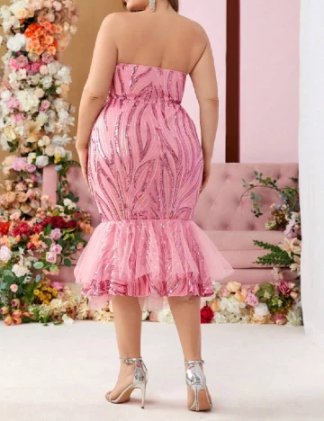 Rochie medie SHEIN CURVE, roz