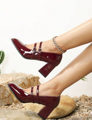 Pantofi SHEIN, visiniu