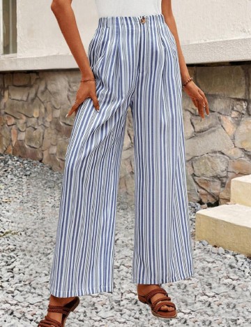 
						Pantaloni SHEIN, albastru/alb