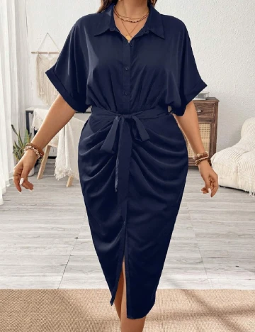 Rochie medie SHEIN CURVE, albastru