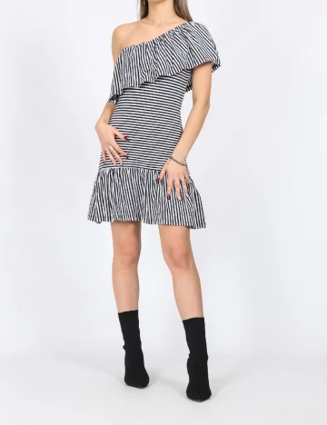 Rochie scurta Motivi, bleumarin inchis/alb