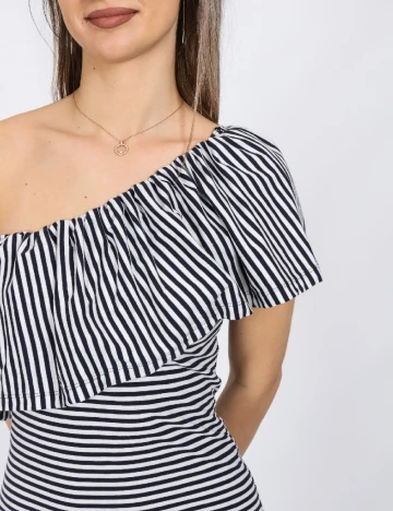 Rochie scurta Motivi, bleumarin inchis/alb