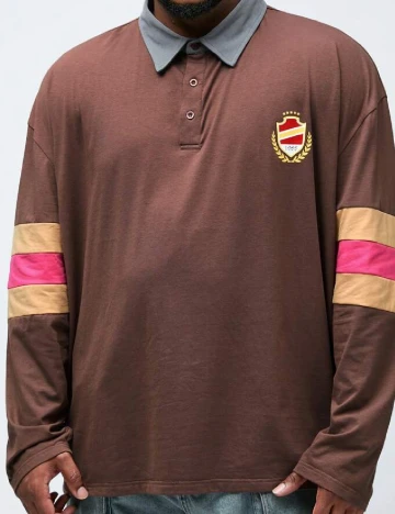 Bluza SHEIN Plus Size Men, maro Maro