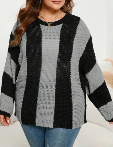 Bluza SHEIN CURVE, gri/negru