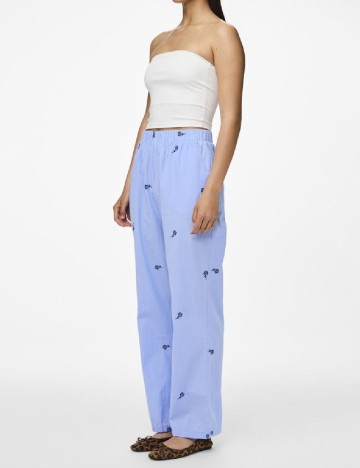 
						Pantaloni Pieces, albastru