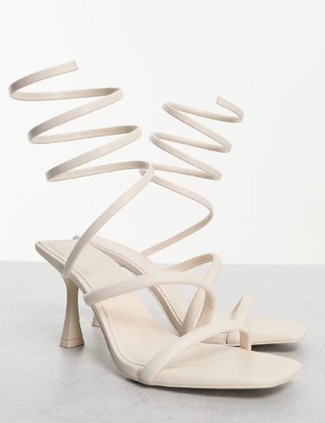 Sandale Stradivarius, crem