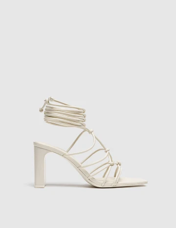 Sandale Stradivarius, crem