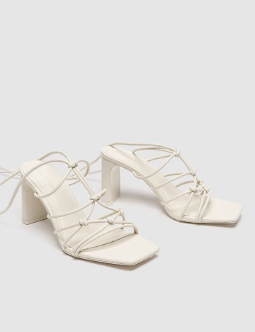 Sandale Stradivarius, crem