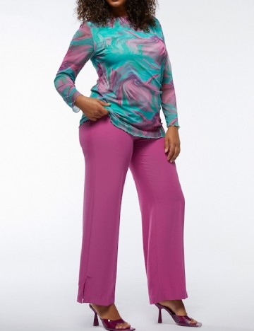 Pantaloni Fiorella Rubino, roz