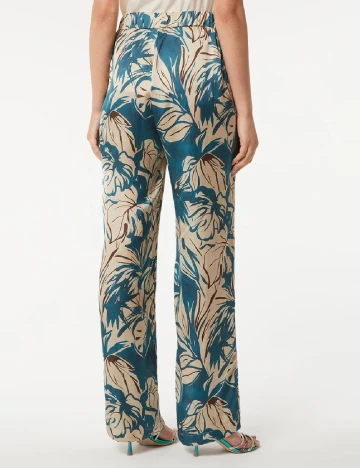 Pantaloni Oltre, albastru/crem