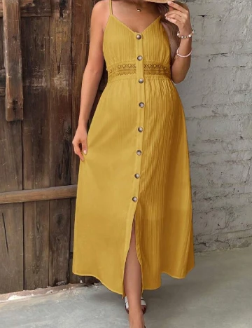 Rochie lunga SHEIN Maternity, galben
