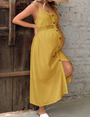 Rochie lunga SHEIN Maternity, galben