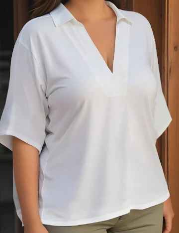 Bluza SHEIN CURVE, alb